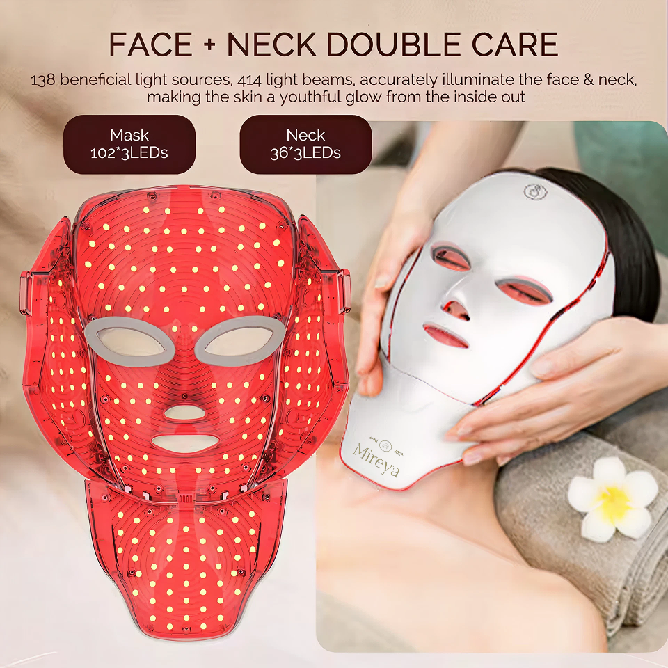 MIREYA™ LED Photon Therapy Face & Neck Massager