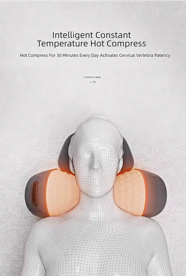 3-in-1 Neck Massager Pillow with Heat, Vibration & Cervical Traction