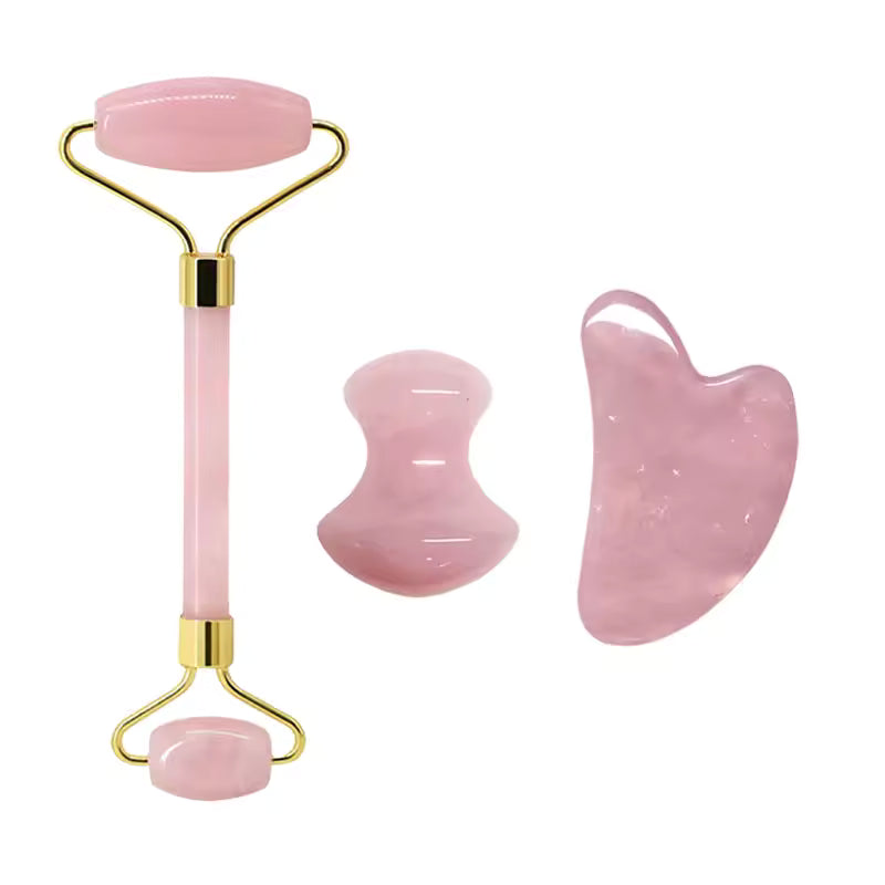 Rose Quartz Face Roller & Gua Sha Set