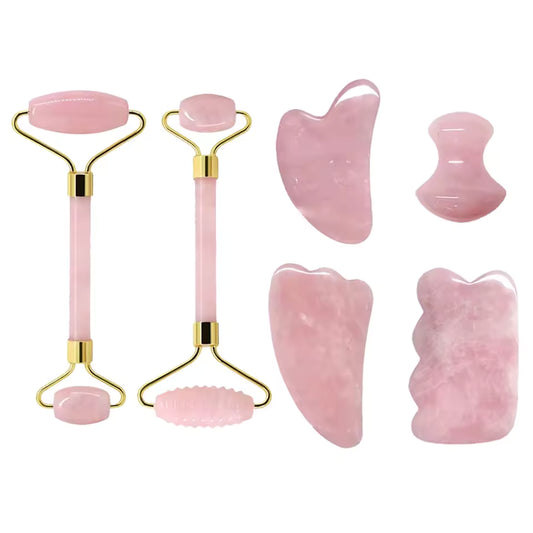 Rose Quartz Face Roller & Gua Sha Set