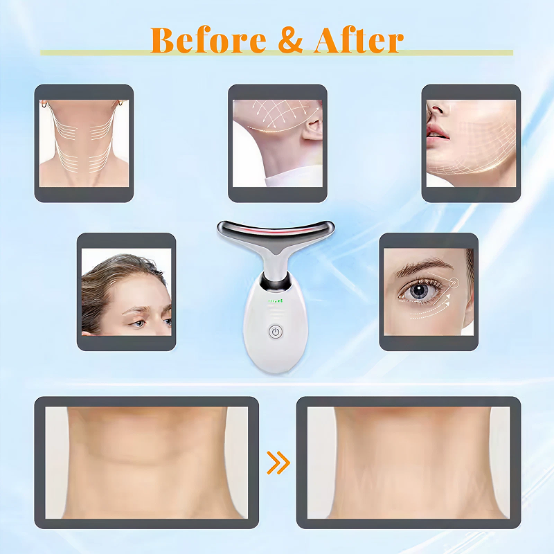 7 Colors LED Neck & Face Lifting Device – Skin Tightening & Wrinkle Remover Massager