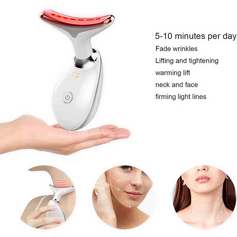 7 Colors LED Neck & Face Lifting Device – Skin Tightening & Wrinkle Remover Massager