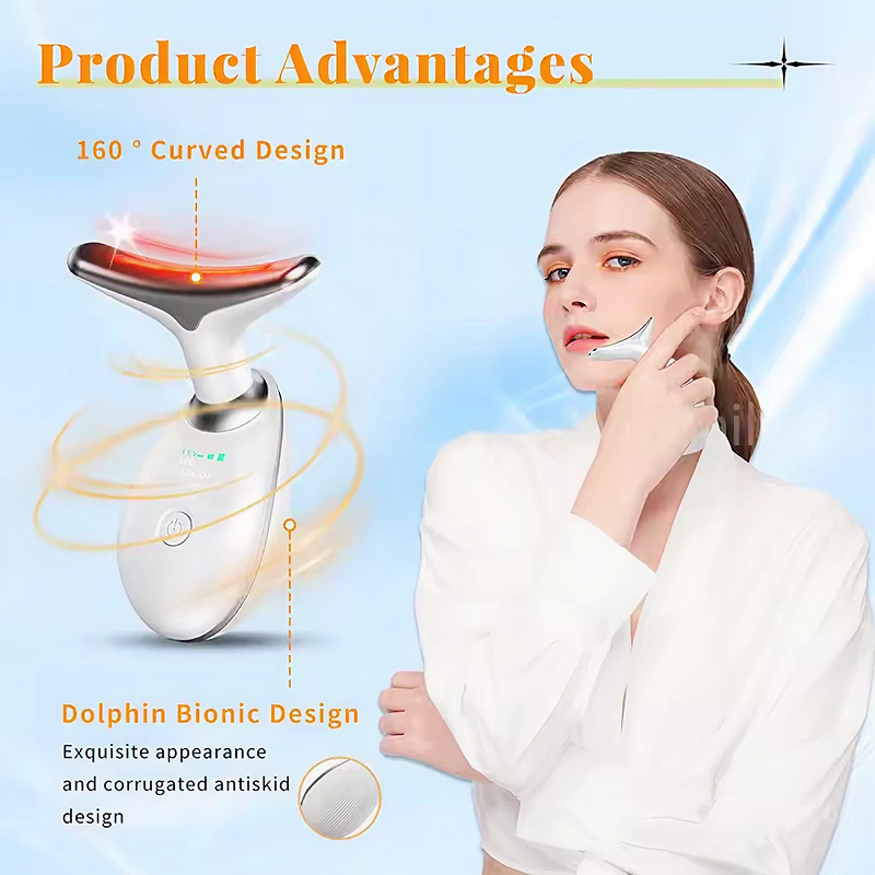 7 Colors LED Neck & Face Lifting Device – Skin Tightening & Wrinkle Remover Massager