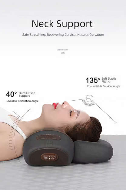 3-in-1 Neck Massager Pillow with Heat, Vibration & Cervical Traction