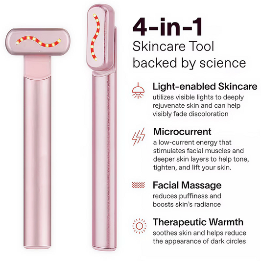 EMS Microcurrent Face & Neck Lifting Massager with Red Light Therapy – Skin Tightening & Anti-Wrinkle Beauty Wand