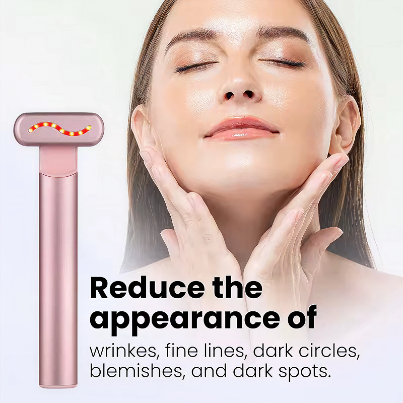 EMS Microcurrent Face & Neck Lifting Massager with Red Light Therapy – Skin Tightening & Anti-Wrinkle Beauty Wand