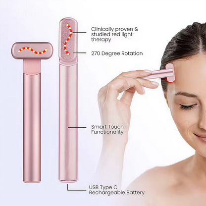 EMS Microcurrent Face & Neck Lifting Massager with Red Light Therapy – Skin Tightening & Anti-Wrinkle Beauty Wand