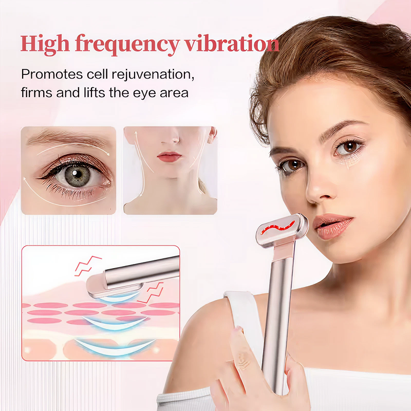 EMS Microcurrent Face & Neck Lifting Massager with Red Light Therapy – Skin Tightening & Anti-Wrinkle Beauty Wand