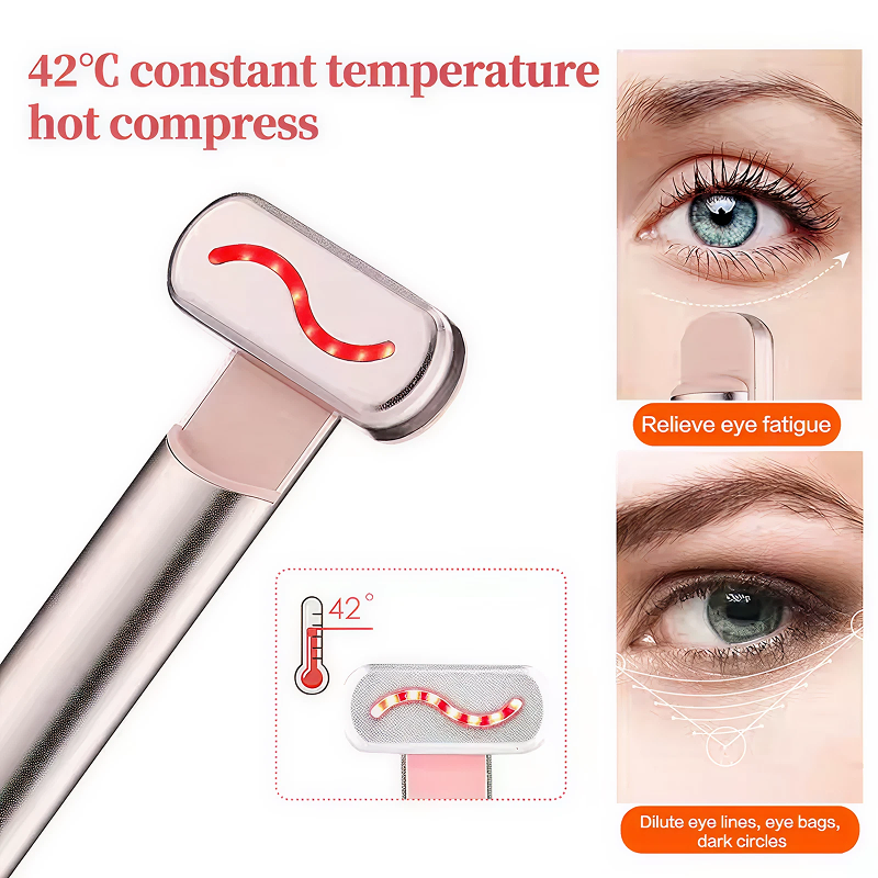 EMS Microcurrent Face & Neck Lifting Massager with Red Light Therapy – Skin Tightening & Anti-Wrinkle Beauty Wand